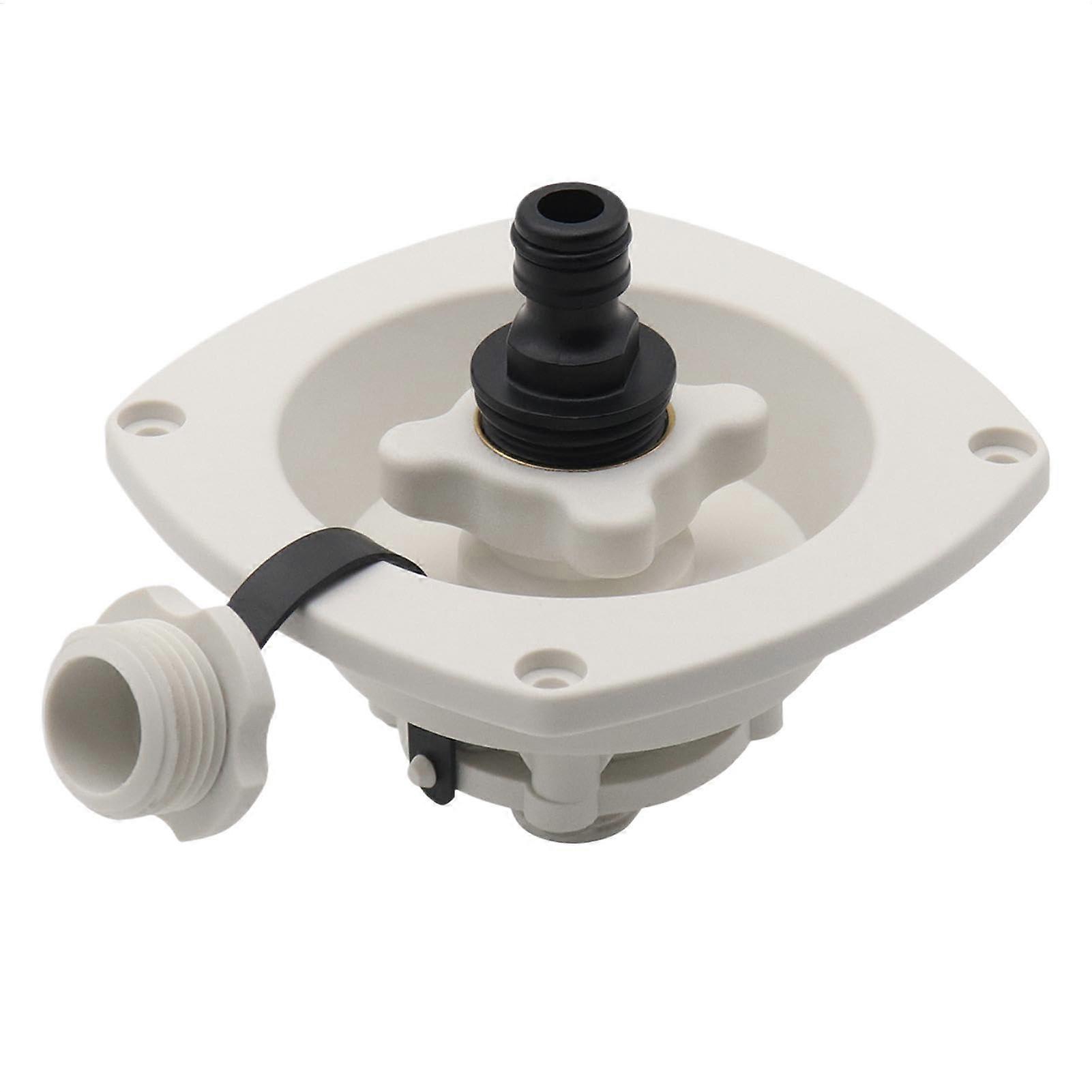 RV Water Inlet with Cover, White Hose Connector for Trailers and Motorhomes, Durable Water Connection Fittings with Lid