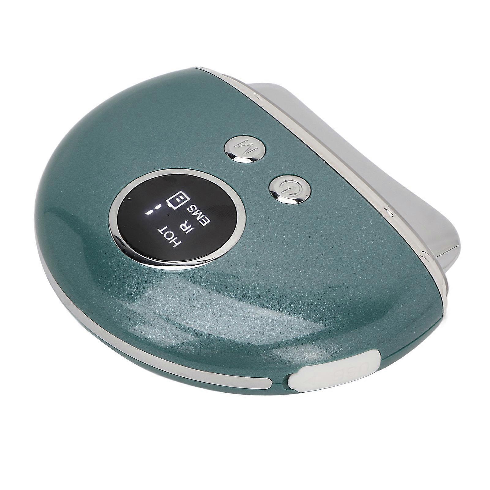 Electric Gua Sha Machine Colorful Lights Micro Current Skin Scraping Face Massaging Device Green 