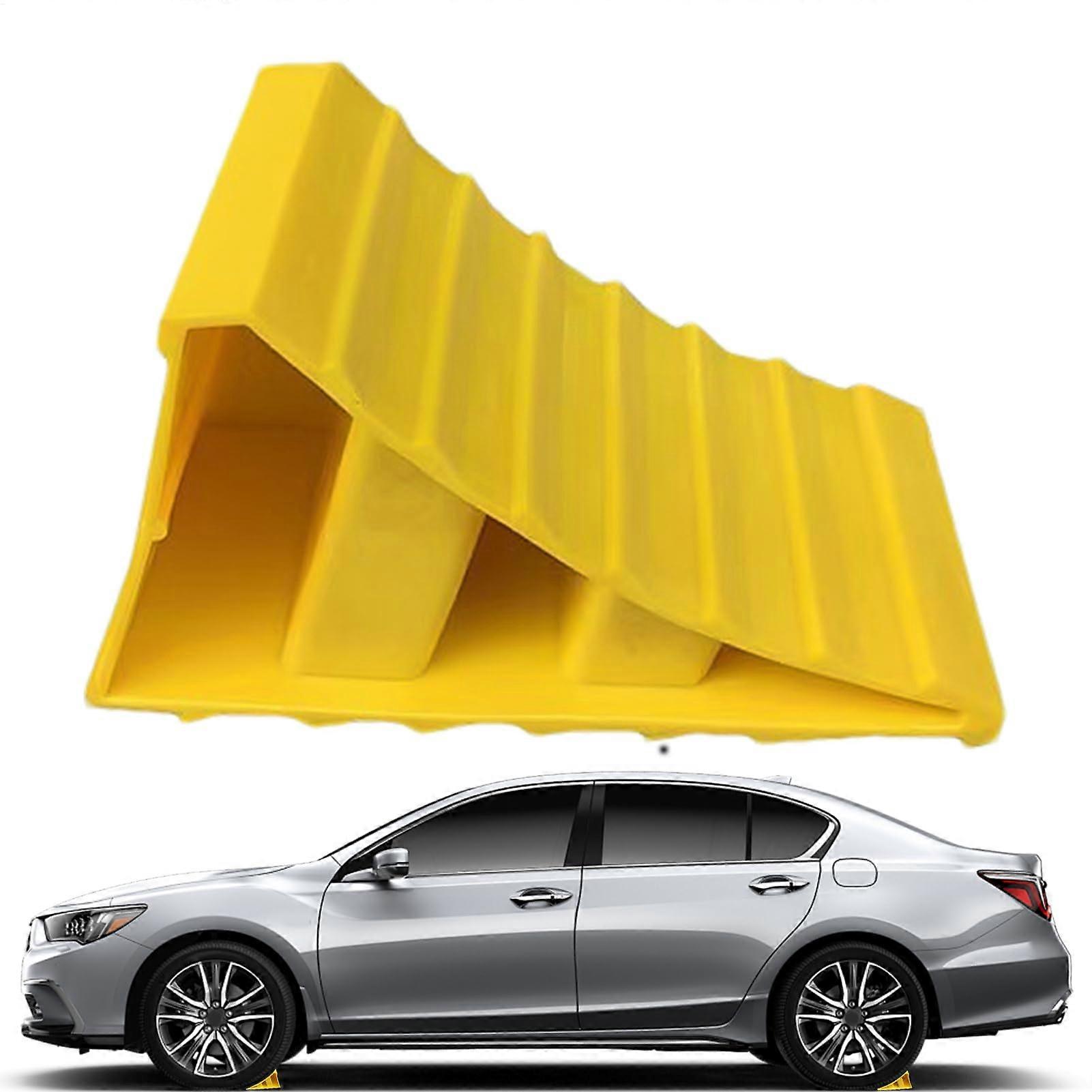 Heavy Duty Wheel Load Shock Stable Non-Slip Tyre Stopper - Durable Rubber Wheel Block for Cars and Trailers, Portable Parking Wedge