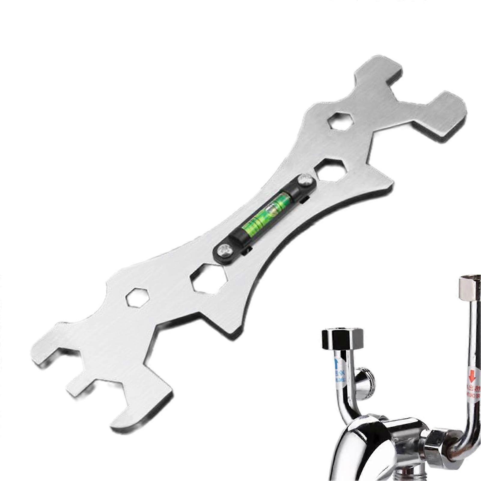 Adjustable pipe wrench, multifunctional plumbing wrench, durable angle stop wrench