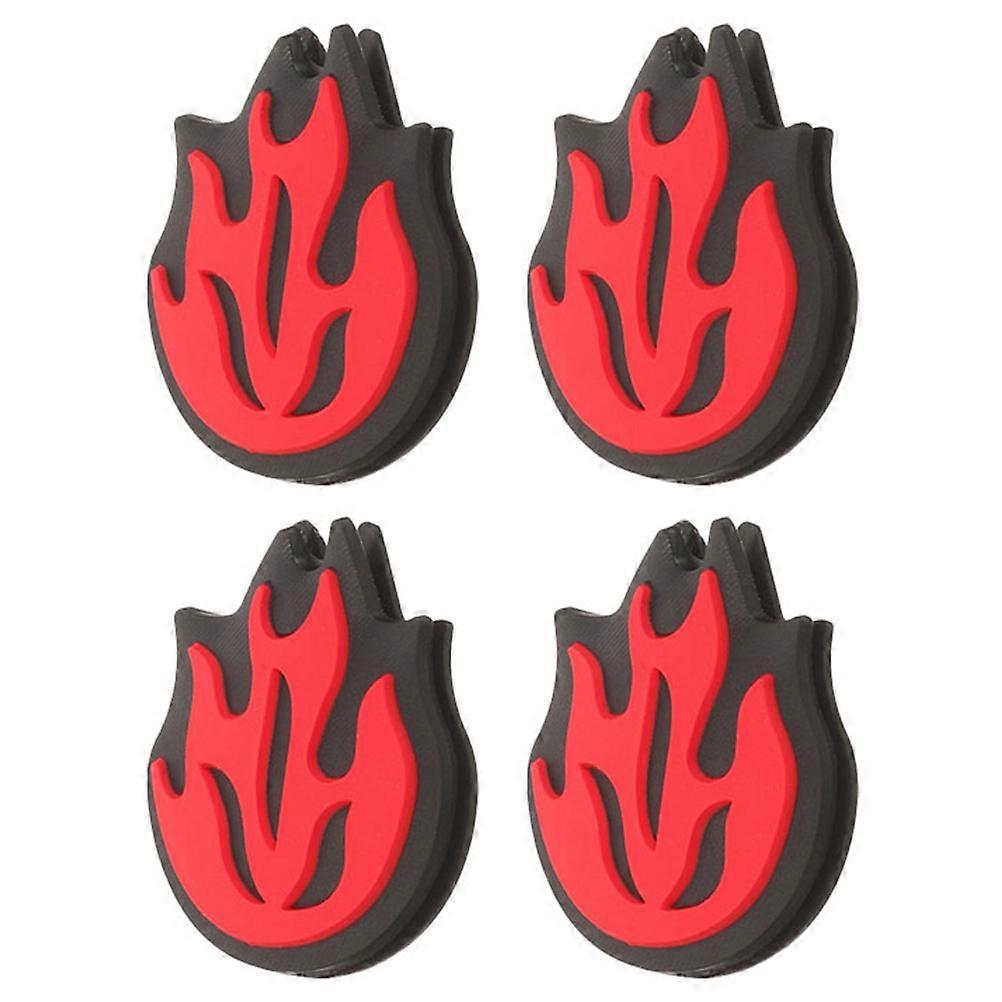4pcs Flame Pattern Tennis Racket Dampeners Stylish Shock Absorbers for Vibration Reduction and Enhanced Stability and Matches