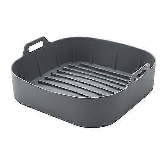 Silicone Air Fryer Baking Pan Liners with Handles Food-Grade Silicone Oven Liner Non-Stick Reusable Airfryer Accessories for 4-6 Qt Air Fryers New Arr