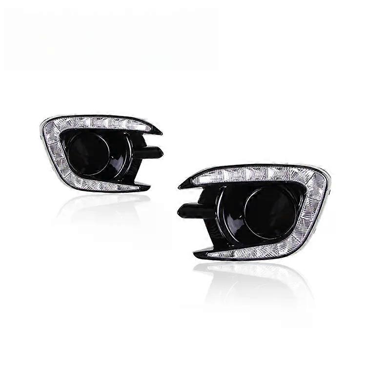 2PCS for Mitsubishi Pajero Sport 2013 2014 2015 Matt/Gloss Style LED Car DRL Daytime Running Lights Dynamic Turn Signal Fog Lamp