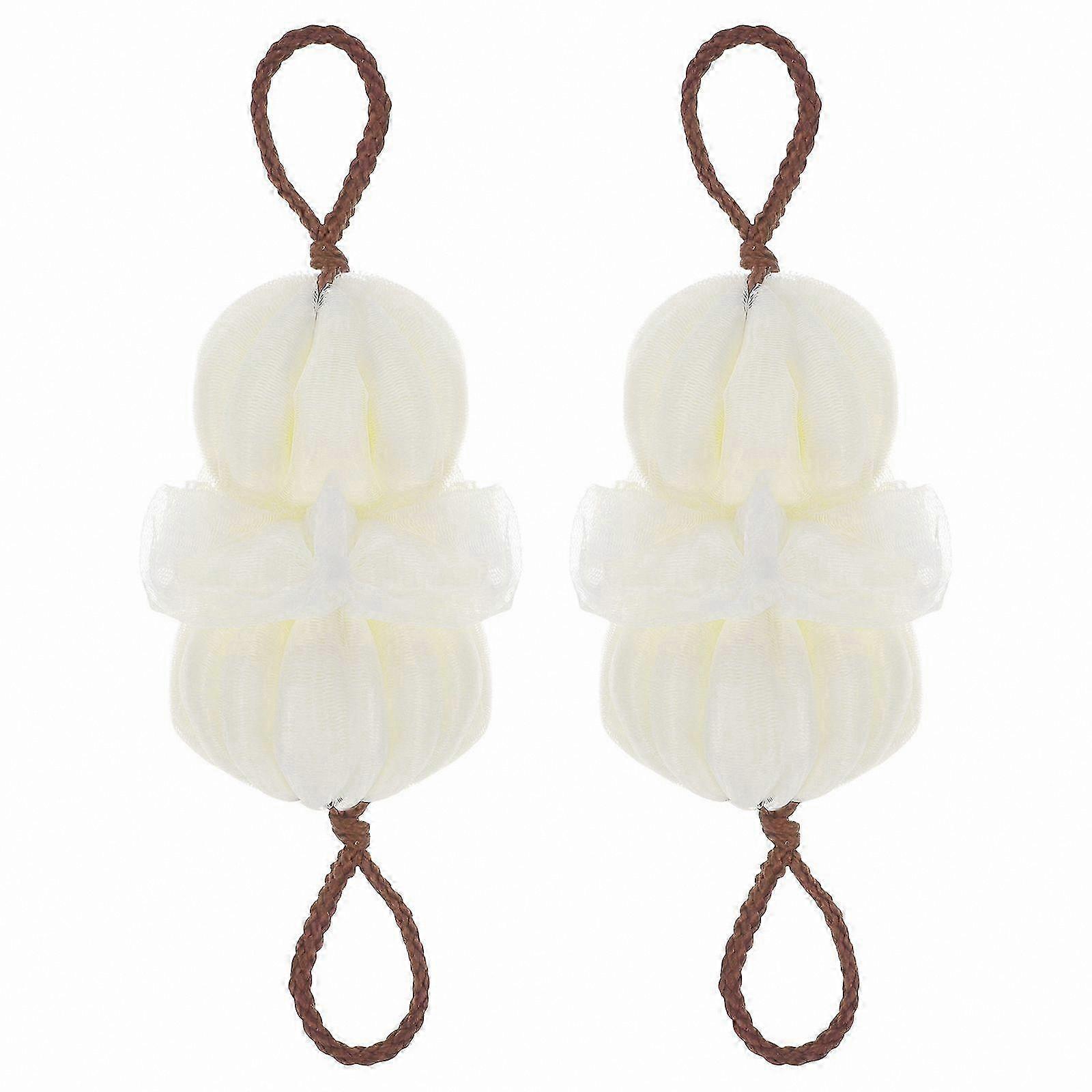 Set of 2 Large Bath Balls for Shower Scrubbing and Body Exfoliation