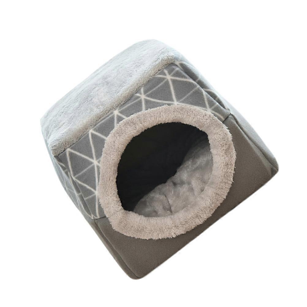 Masteelf Space Capsule Pet Bed Cat Bed Puppy House Foldable Nest Creative Half Closed Four Seasons Cat Sleeping Bed Grey Size L