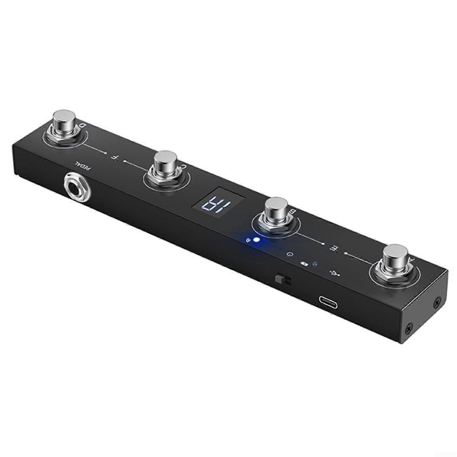 4button MIDI footswitch controller, pedal side for Turner for Chocolate Plus, USBcompatible and rechargeable.