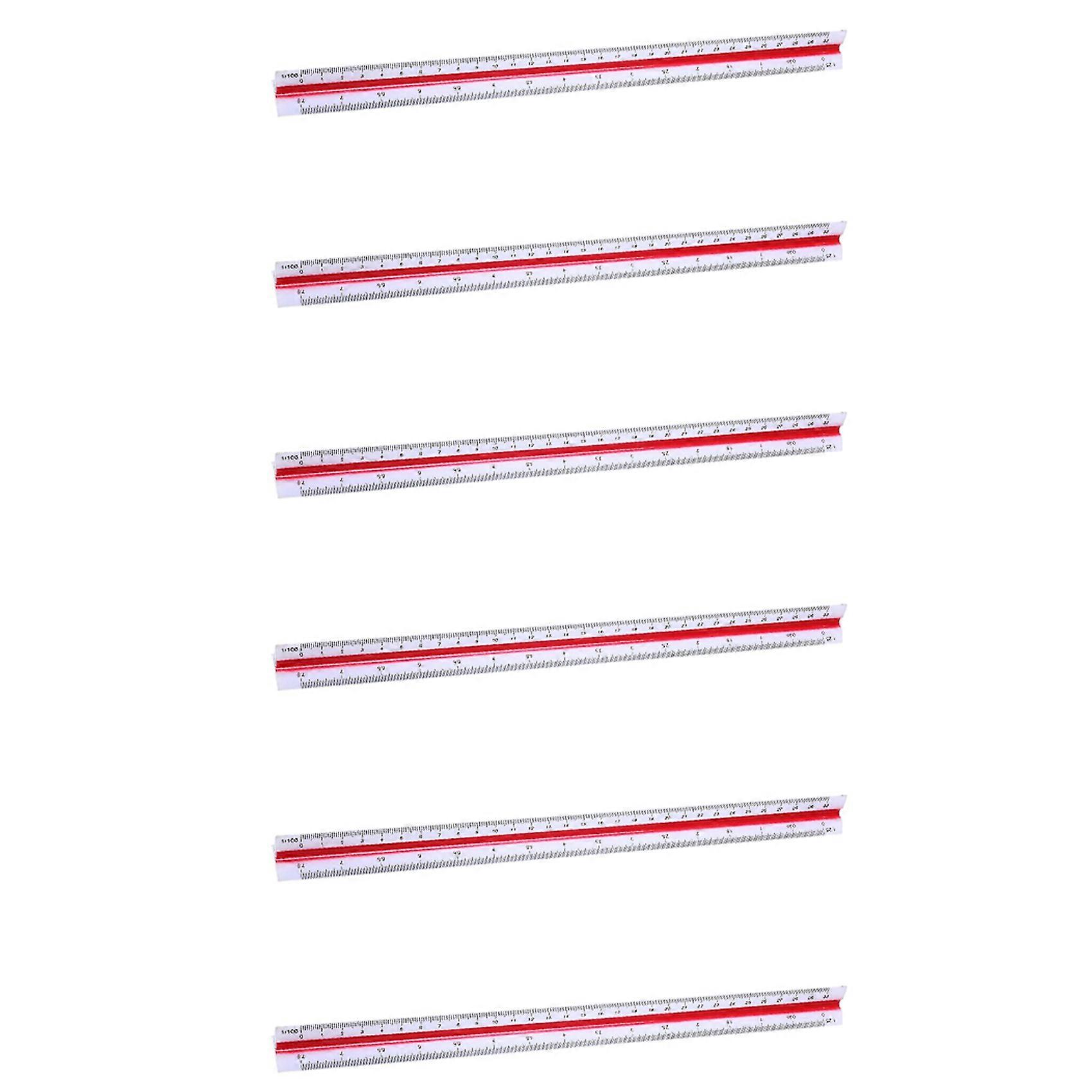 6X 1:20 1:25 1:50 1:75 1:100 1:125 Plastic Triangular Scale Ruler