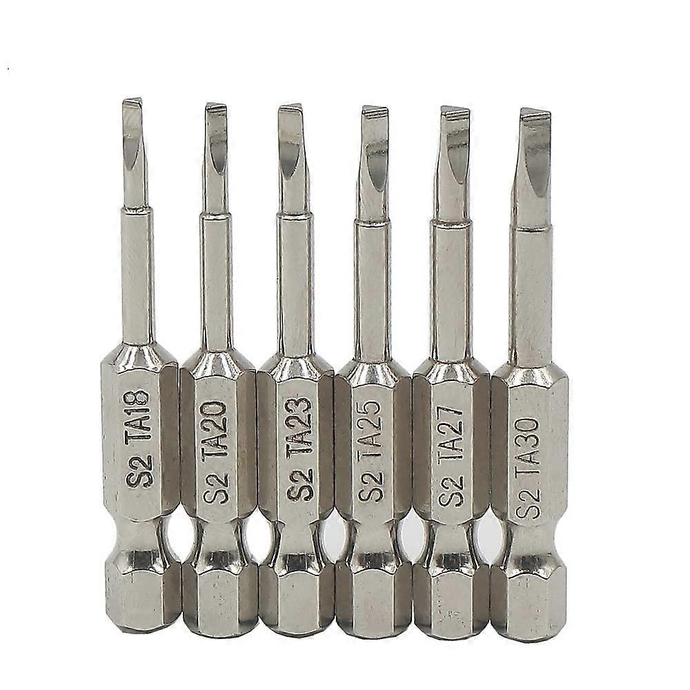 6-Piece Magnetic Triangular Screwdriver Bit Set, S2 Steel Triangular Bits, 1/4-Inch Hex Drive, 50 Mm Length