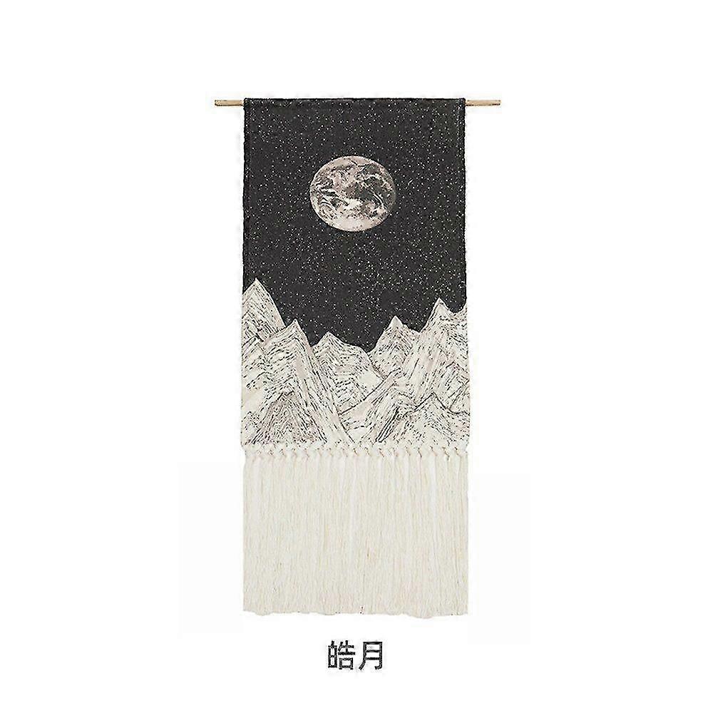 Bohemian style tapestry tassel wall hanging with wooden stick decor bohemian design