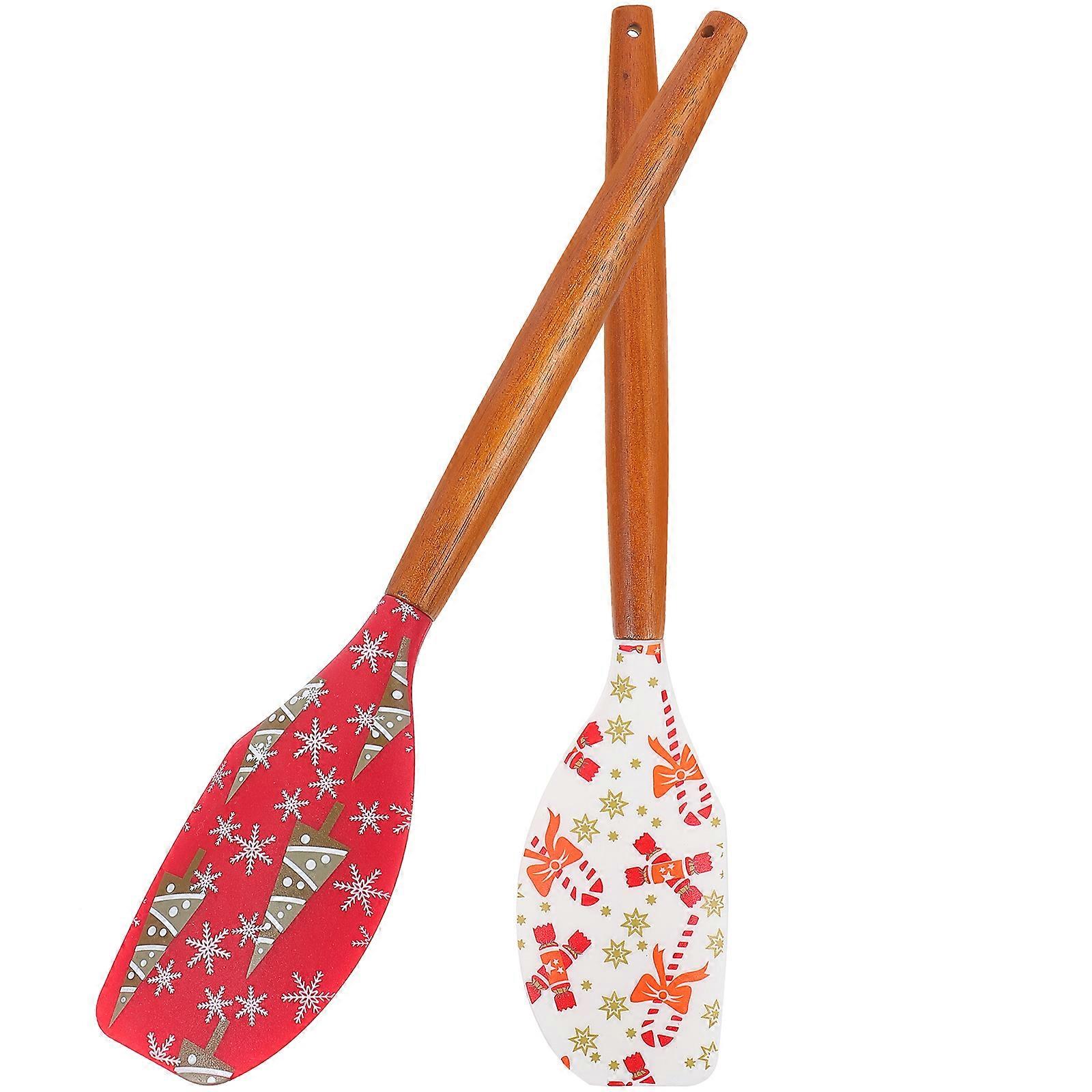 2Pcs Smooth Spatula Head Baking Scrapers For Household Use In Assorted Color Featuring Scraping Function