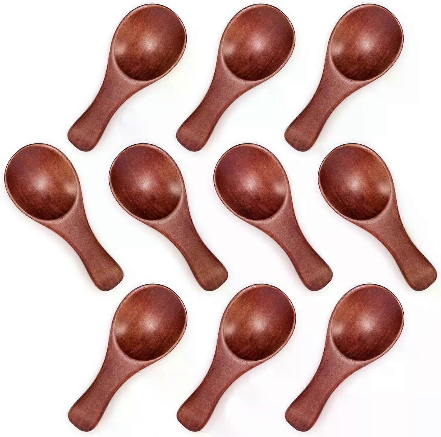 Colheres de Madeira Pequenas, 10Pcs 3.25 Polegadas para Sorvete, Sal, Mel, Café