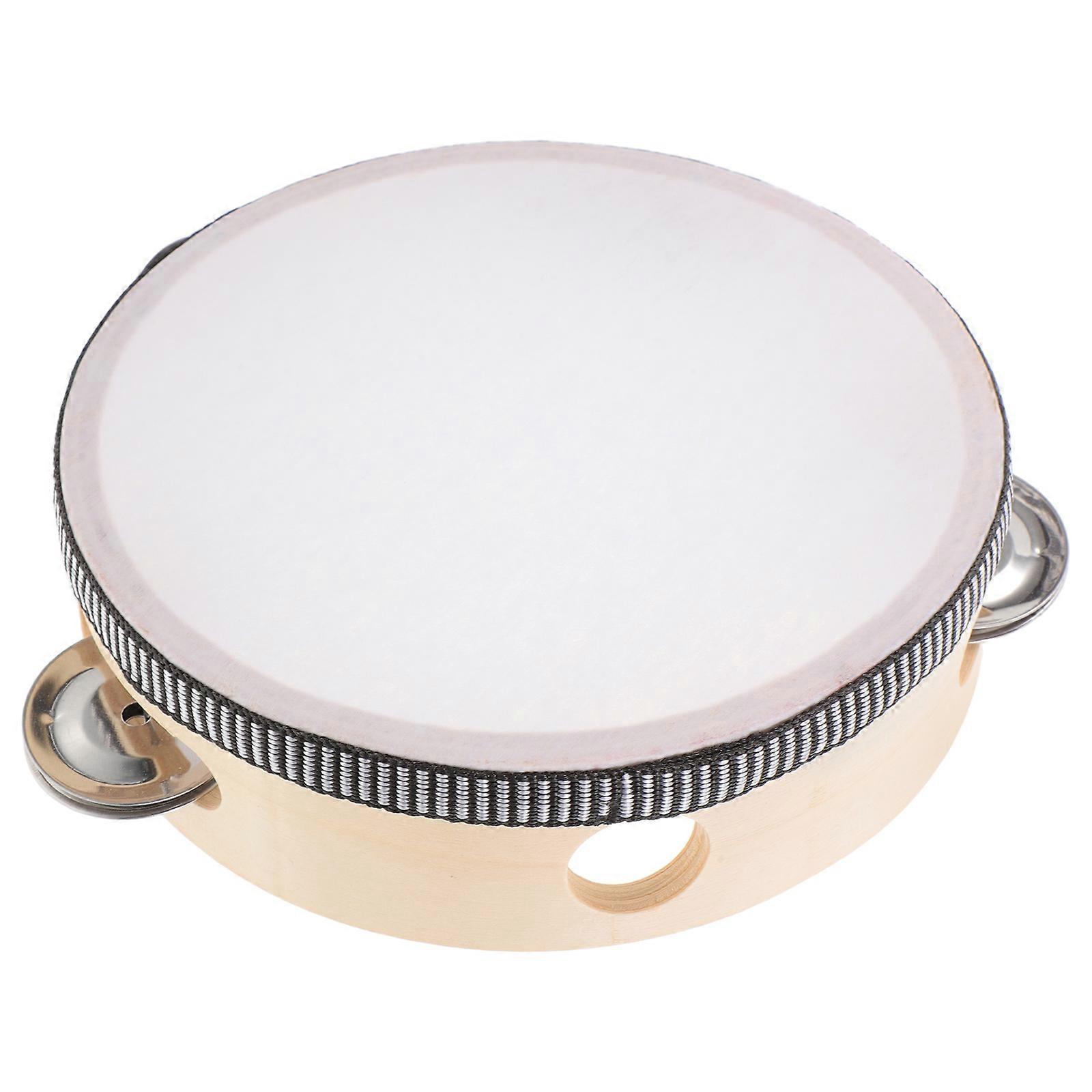 Tambourine Performance Prop For Kindergarten Activities Beige Color 15.00X15.00X4.00CM Size 1Pack