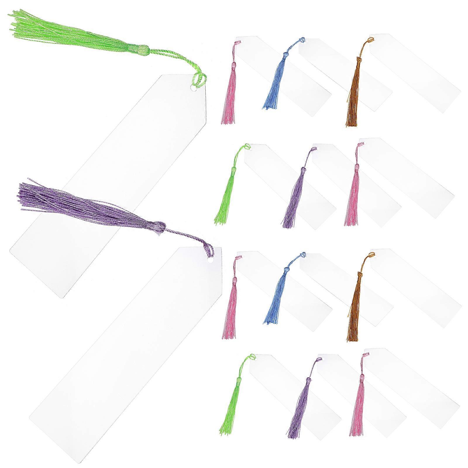 Transparent Bookmarks Tassels Pendant Bookmark Assorted Color Diy Capable Books Reading 1 Set