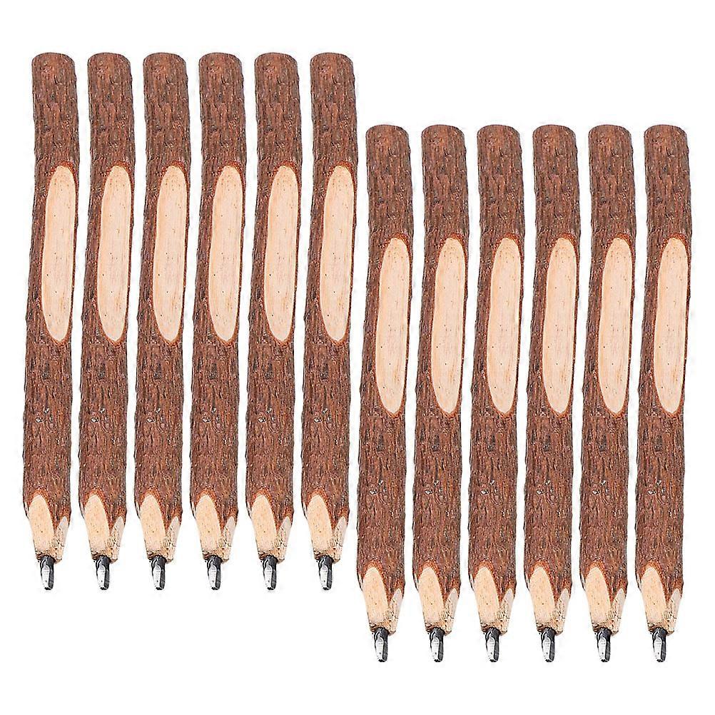 12pcs Rustic Wood Pencils, Tree Branch Design for Smooth Writing, Sketching, Drawing, Classroom Supplies, Camping Party Favors for Students & Artists