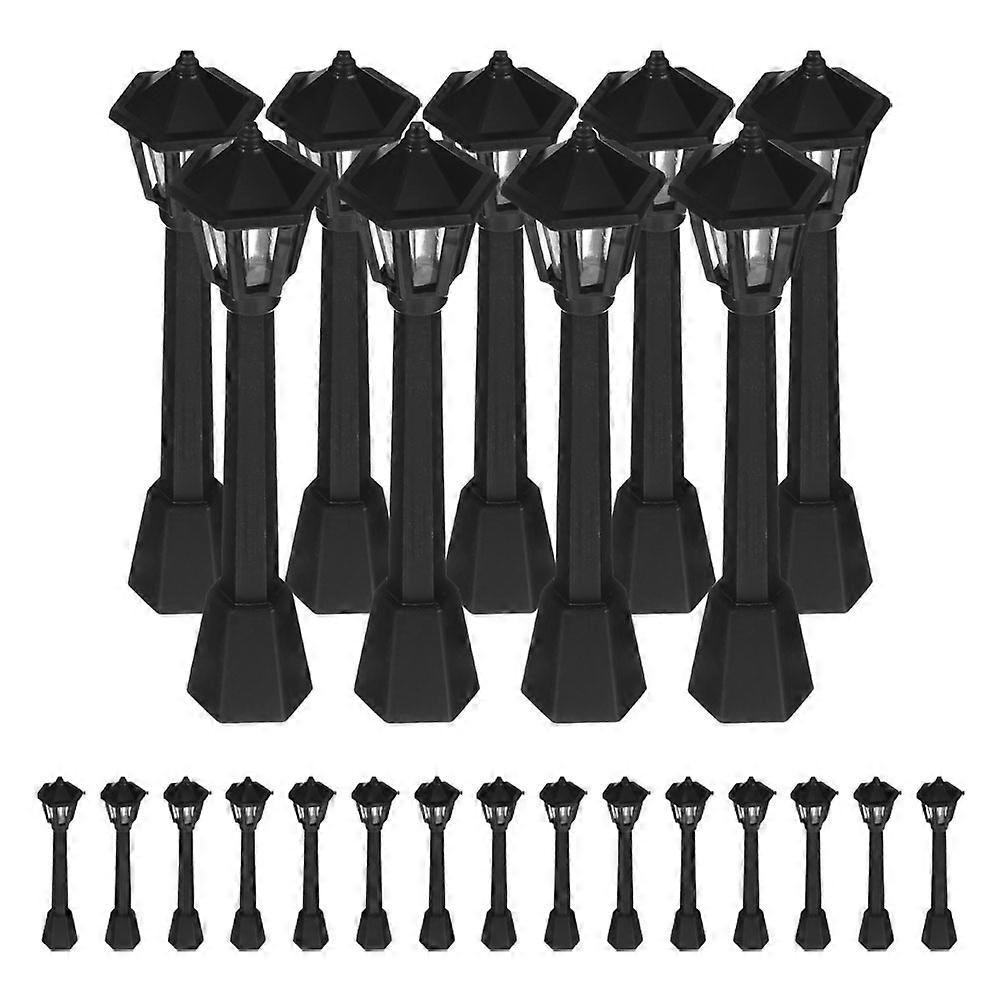 24pcs Miniature Street Post Lights Realistic Small Lamp Models with Lampshades for Dollhouse DIY Projects Home Office Decor