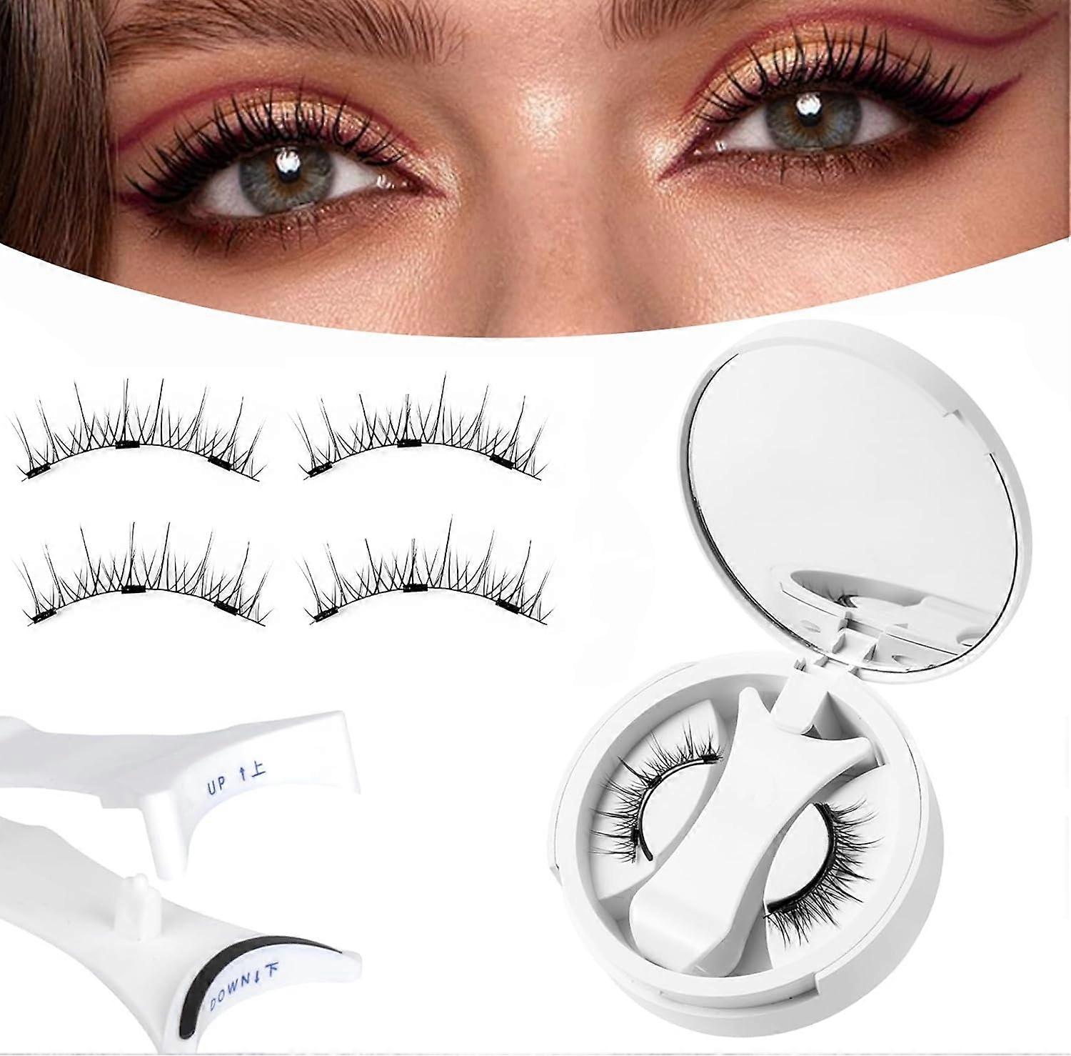 magnetic eyelashes, natural look, no glue needed, magnetic eyelashes, krafty magnetic eyelashes with applicator, soft magnetic eyelashes, reusab