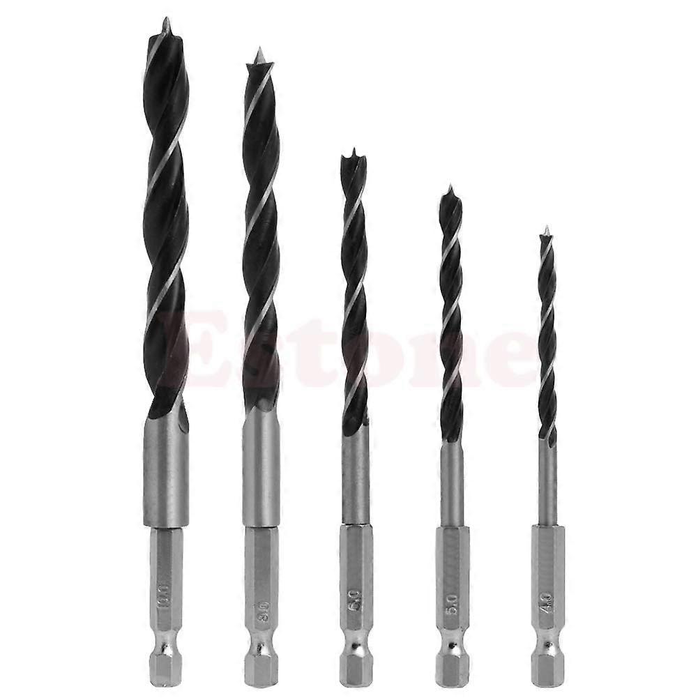 4 5 6 8 10 mm 5 Pieces Metal Tools 1/4 Inch Shank Wood HCS Drill Bit Set Tools Screwdriver