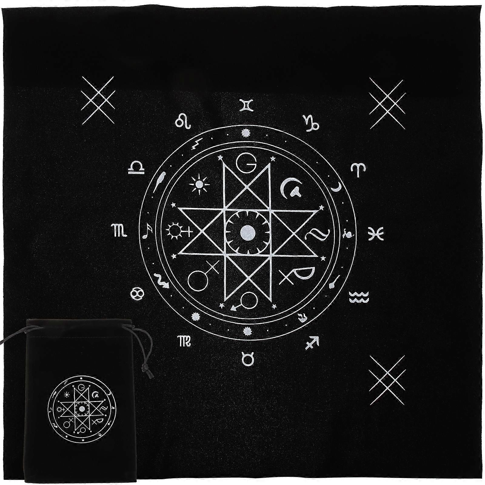 Ritual Cloth 1 Set Altar Tarot Table Cloth For Magicians 50x50cm Black Drawstring Design