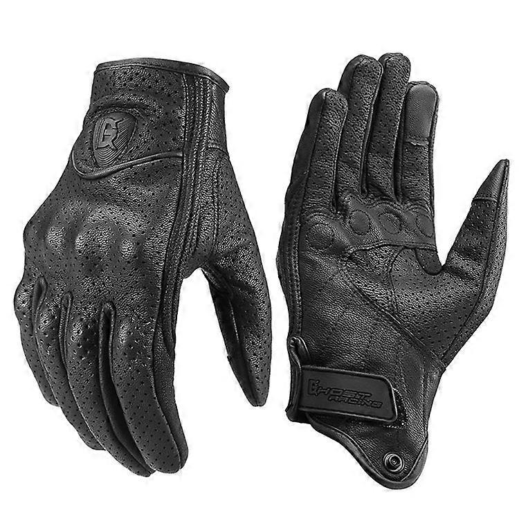 Motorcycle Riding Leather Gloves, Size: M