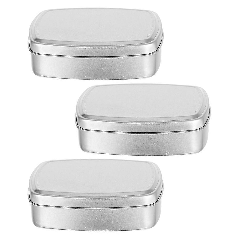 Aluminum Soap Holder with Removable Lid for Storage Use Sturdy and Silver Color 3Pcs
