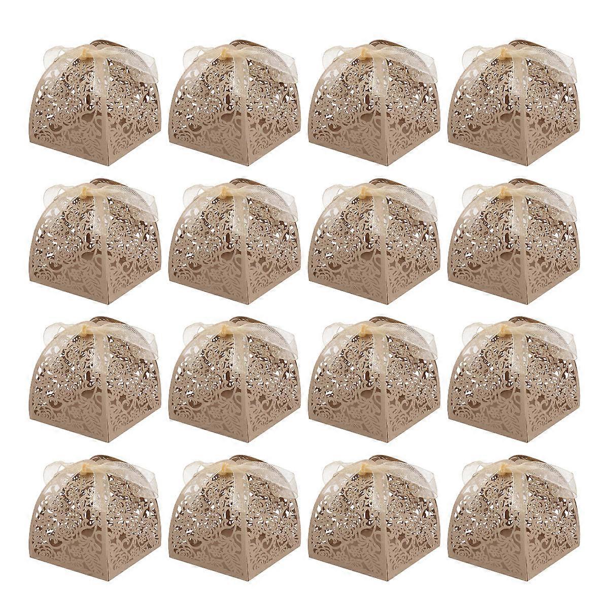 50pcs Golden Candy Boxes for Home Use Durable Synthetic Material Elegant Wedding Party Supplies
