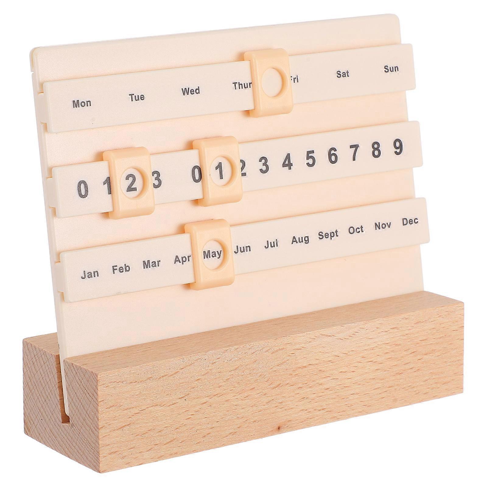Desk Decoration Perpetual Calendar Multi Color 2025 Date Display Home 1Pcs