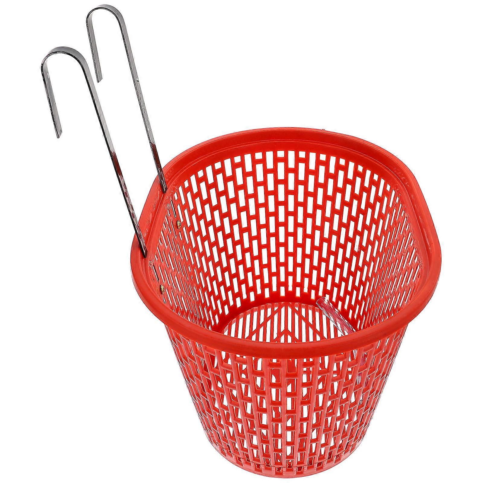 Durable Red Bike Basket with Hook Design for Easy Installation and Storage Solutions 7.5 x inches