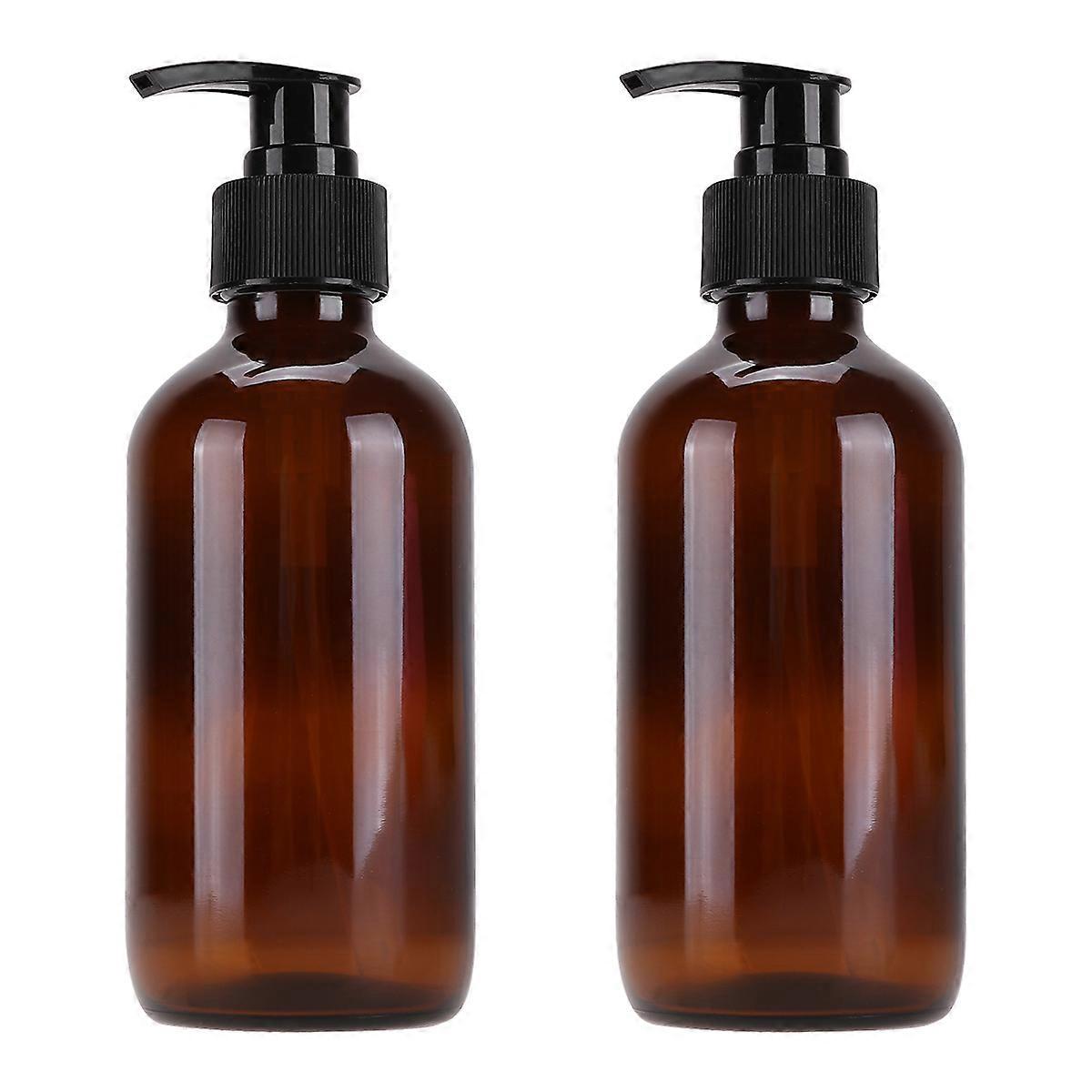 Cosmetics Storage Bottle Simple Design 250ml Brown 3Pcs for Travel and Home Use