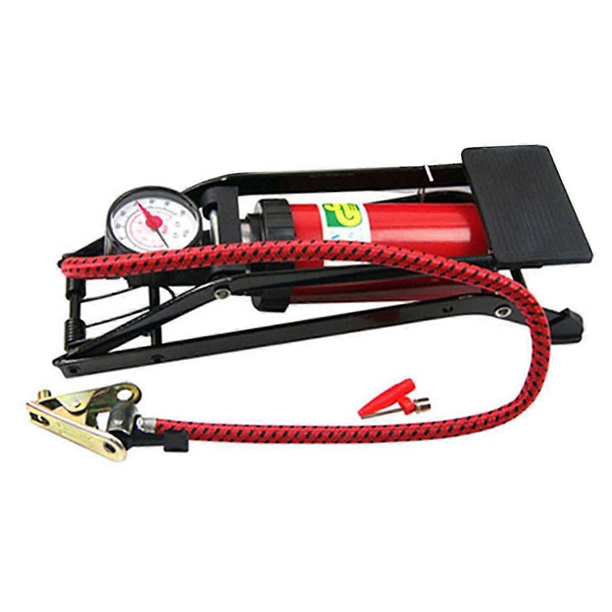 Auto bicycle tire floor pump, pressure foot pump, simple pressure gauge, and –