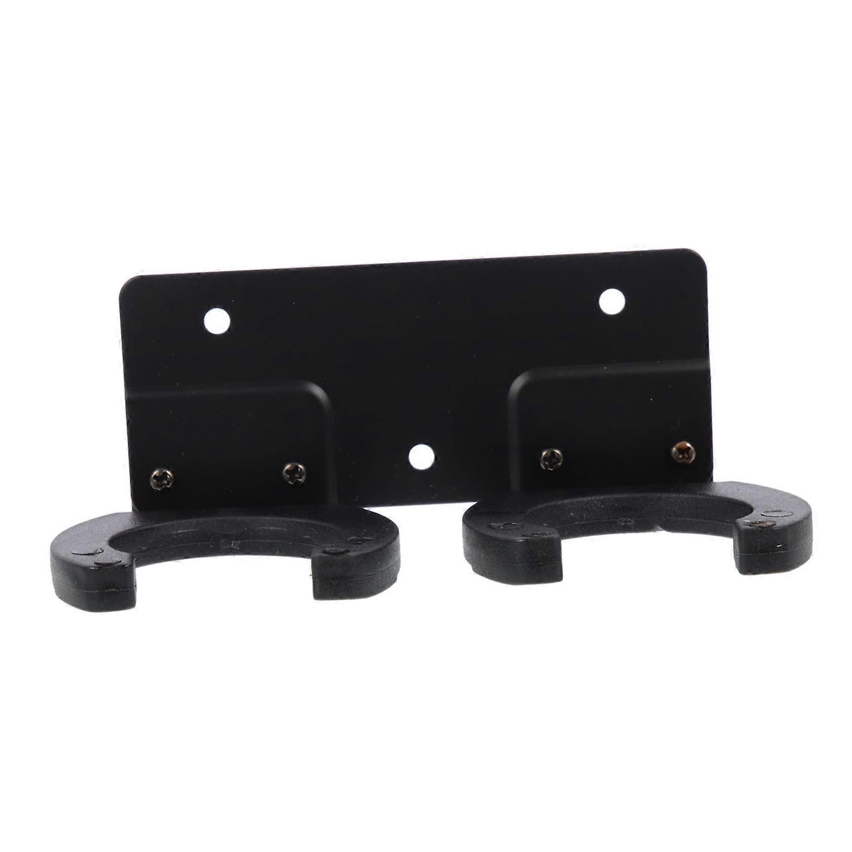 Microphone Stand Wall Mount Holder for KTV - Metal Black Microphone Hanger with Cable Management and Storage Features