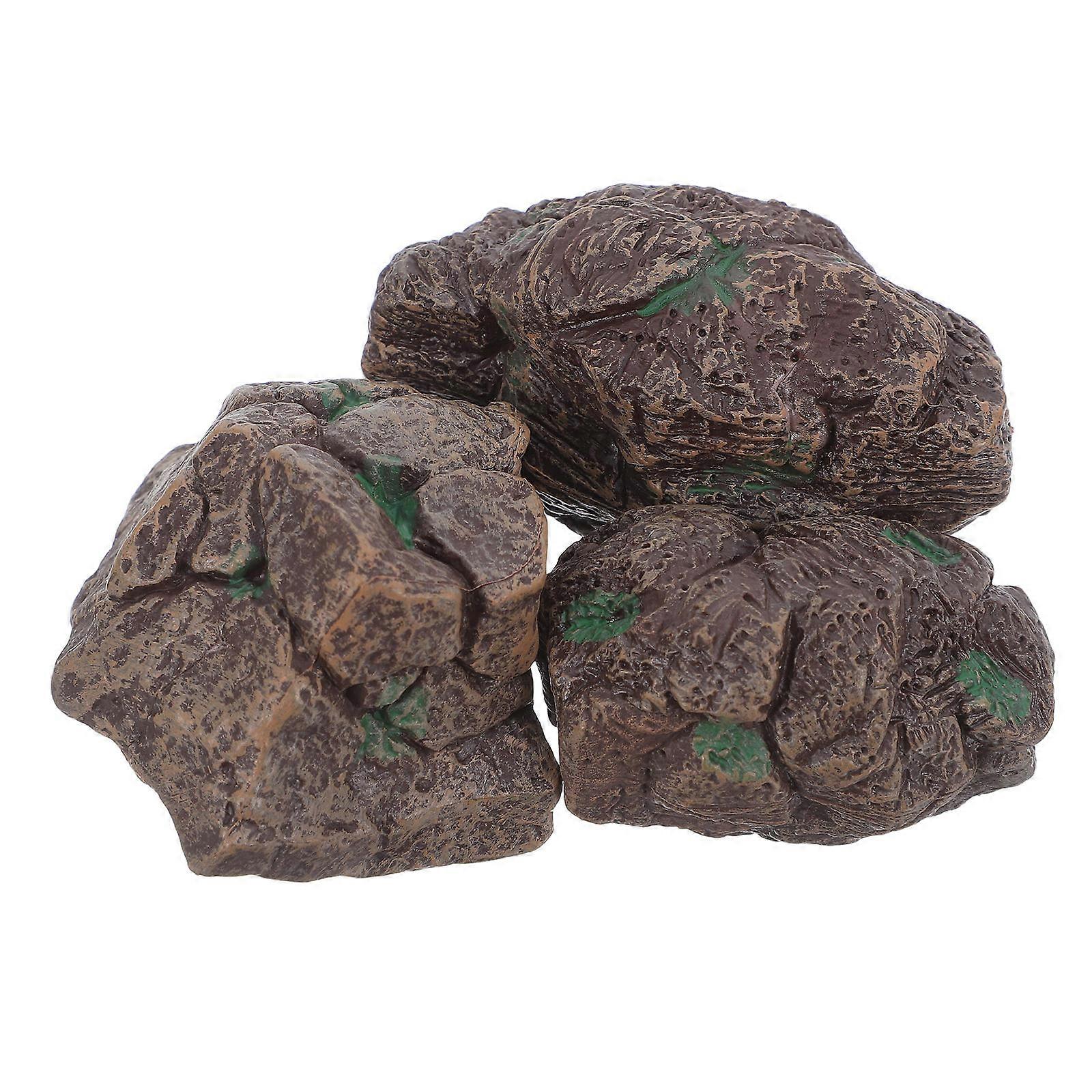 Artificial Stone Rock Decoration for Zen Garden with 3Pcs Simulation Set