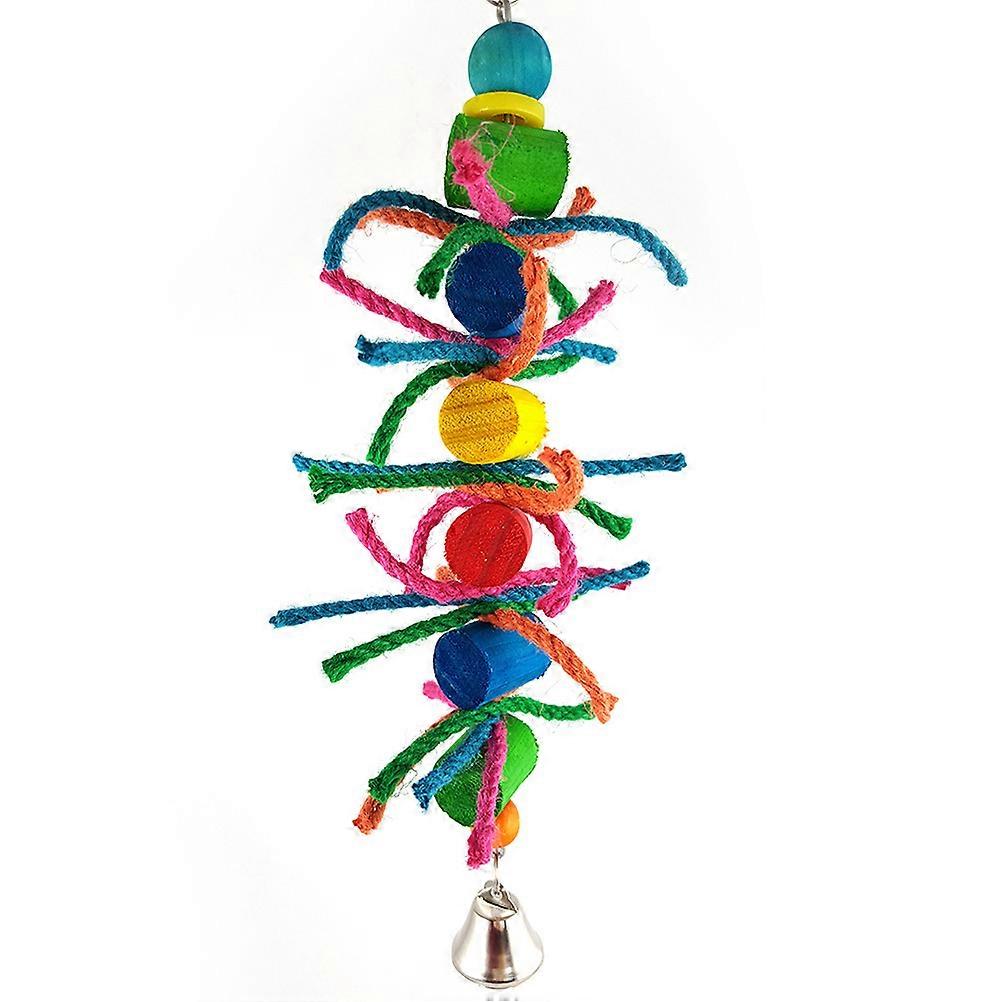 Hanging Parrot Toy with Hemp Rope for Pet Playing and Skill Development