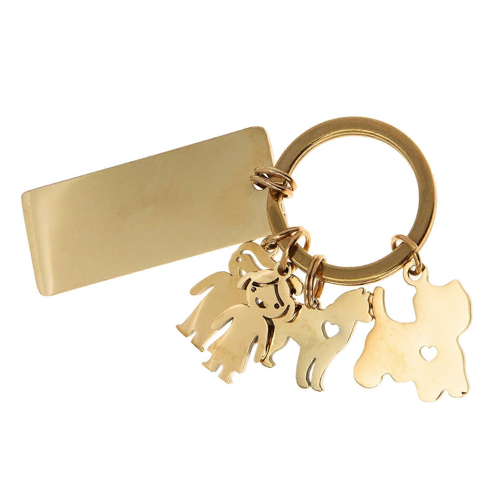 Keychain For Men Designed For Father’s Day Featuring Elegant Golden Color And Practical Function In Rectangular Shape 1Pcs