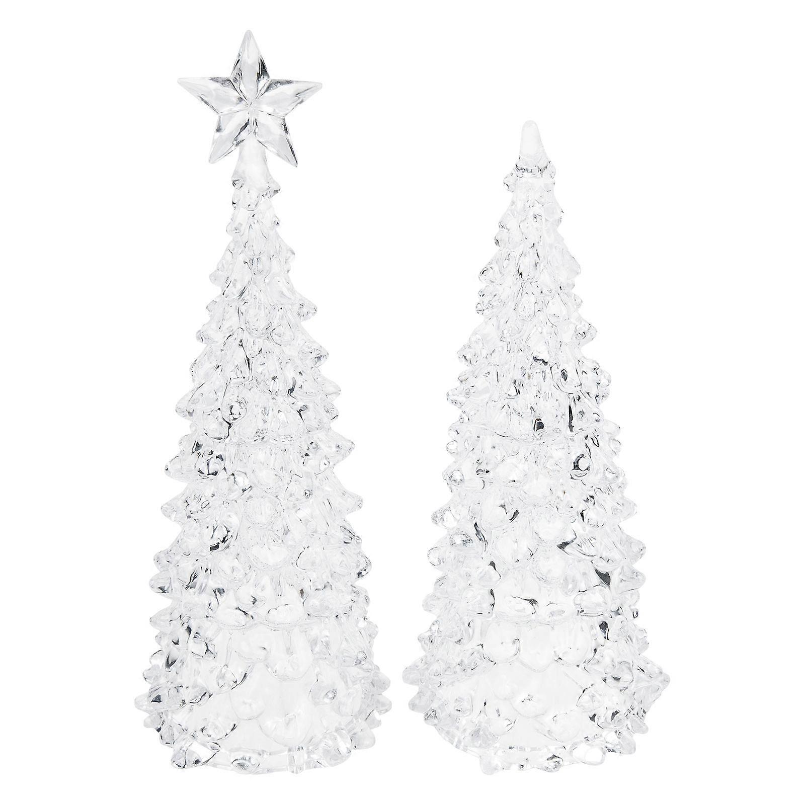 Acrylic Christmas Tree Ornaments for Decor Transparent Color Festive Atmosphere 2pcs