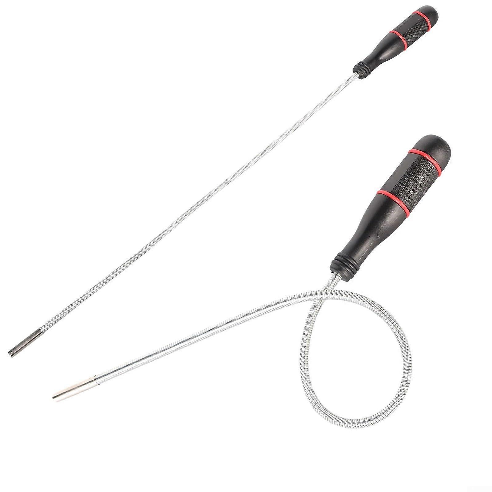 Bendable Magnetic Pickup Tool Set, 2 Pieces, Flexible Design for Retrieving Dropped Items, 24-Inch Reach