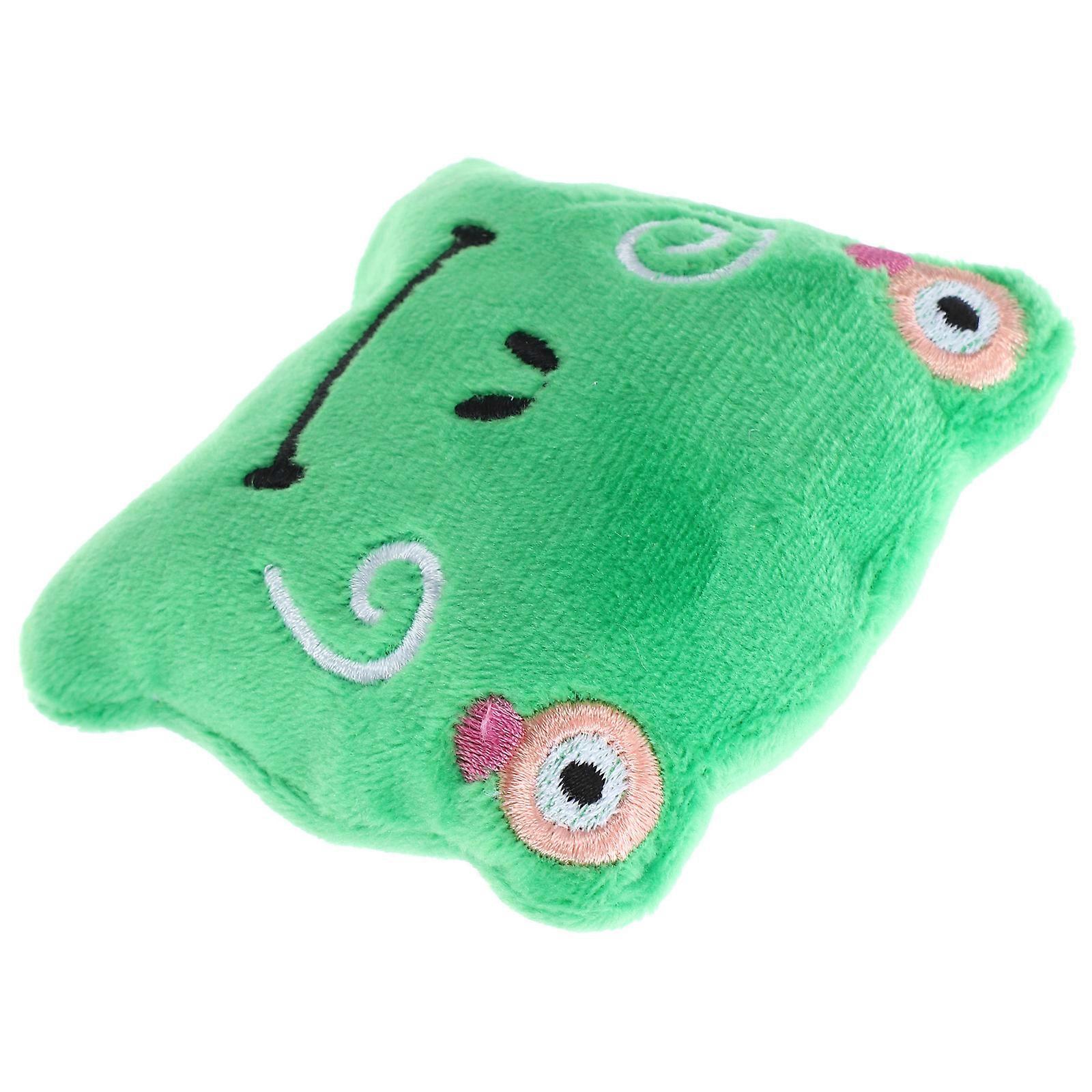Interactive Pet Plush Frog Cube Cat Toy To Stimulate Hunting Instincts For Cats Green 1Set