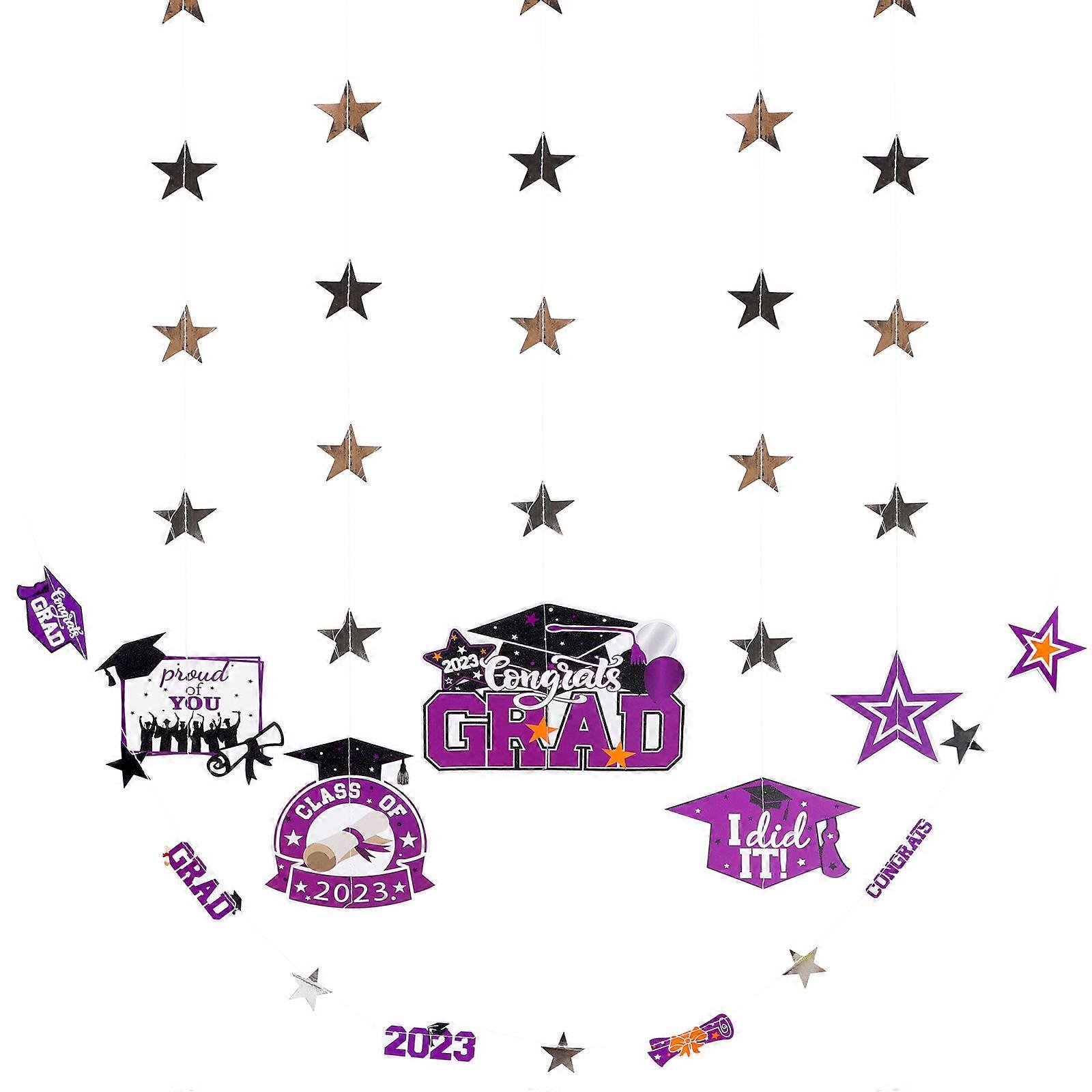 Congrats Grad Banner Party Backdrop Ideal For Home Or Garden Decorating 78.60X5.89X0.04in Graduation Theme Design 1 Set