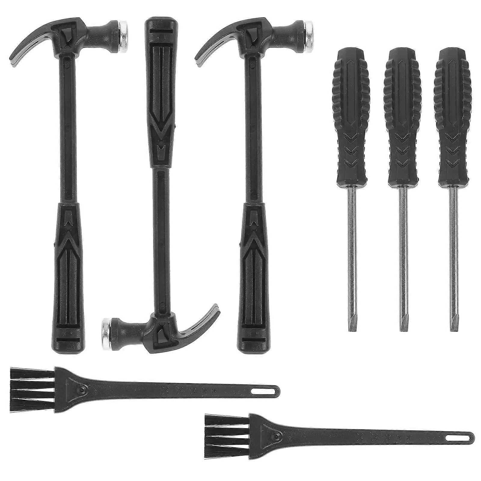 3 sets of Kids Tools Set Plastic Hammer Chisel Brush Tool Toys Excavation Tool Kit