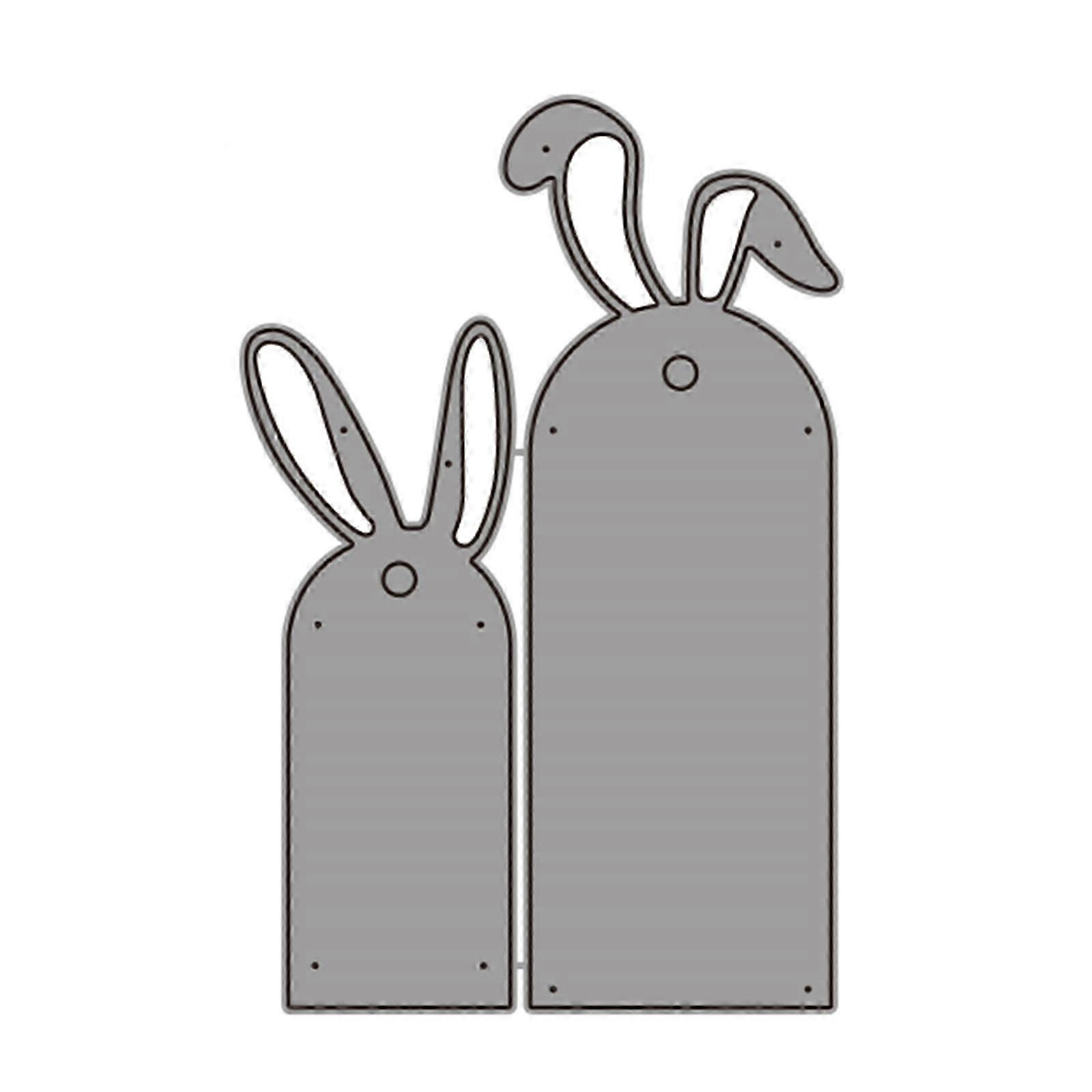Easters Rabbits Label Cutting Dies Embossing Stencils Cuts Stencils Metal Die Cuts for Scrapbooking Card Decoration