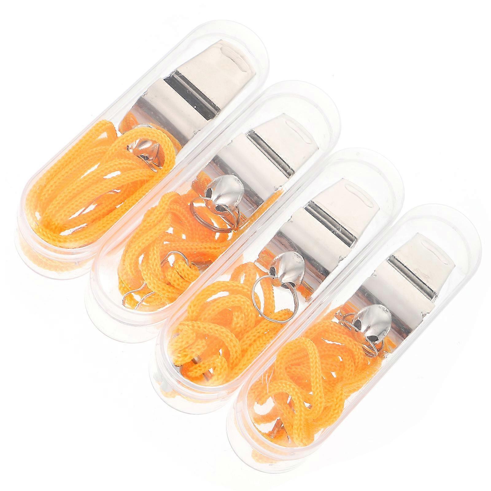 Sports Whistles 4Pcs Professional Design Perfect For Athletes Events Silver Color Portable Functionality