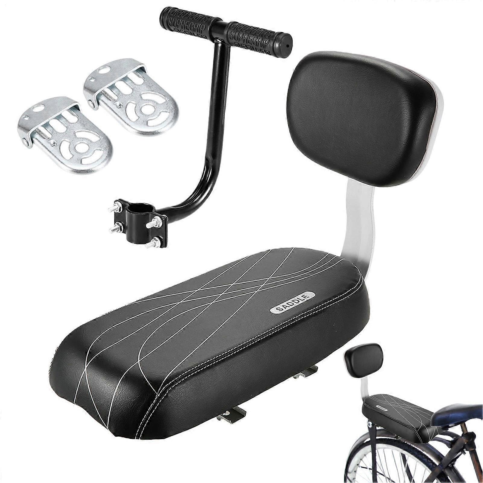 Kinderfahrradsitz Bike Seat with Backrest, Soft Foam Padding, Compatible with Mountain and City Bikes, Size 37x25x16 cm