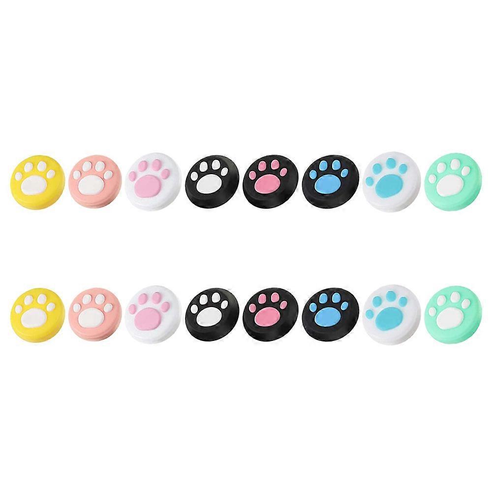Joystick Protective Cover 16Pcs Paw Pattern Non-Slip Analog Stick Caps Compatible With Nintendo Controller For Gaming Assorted Color
