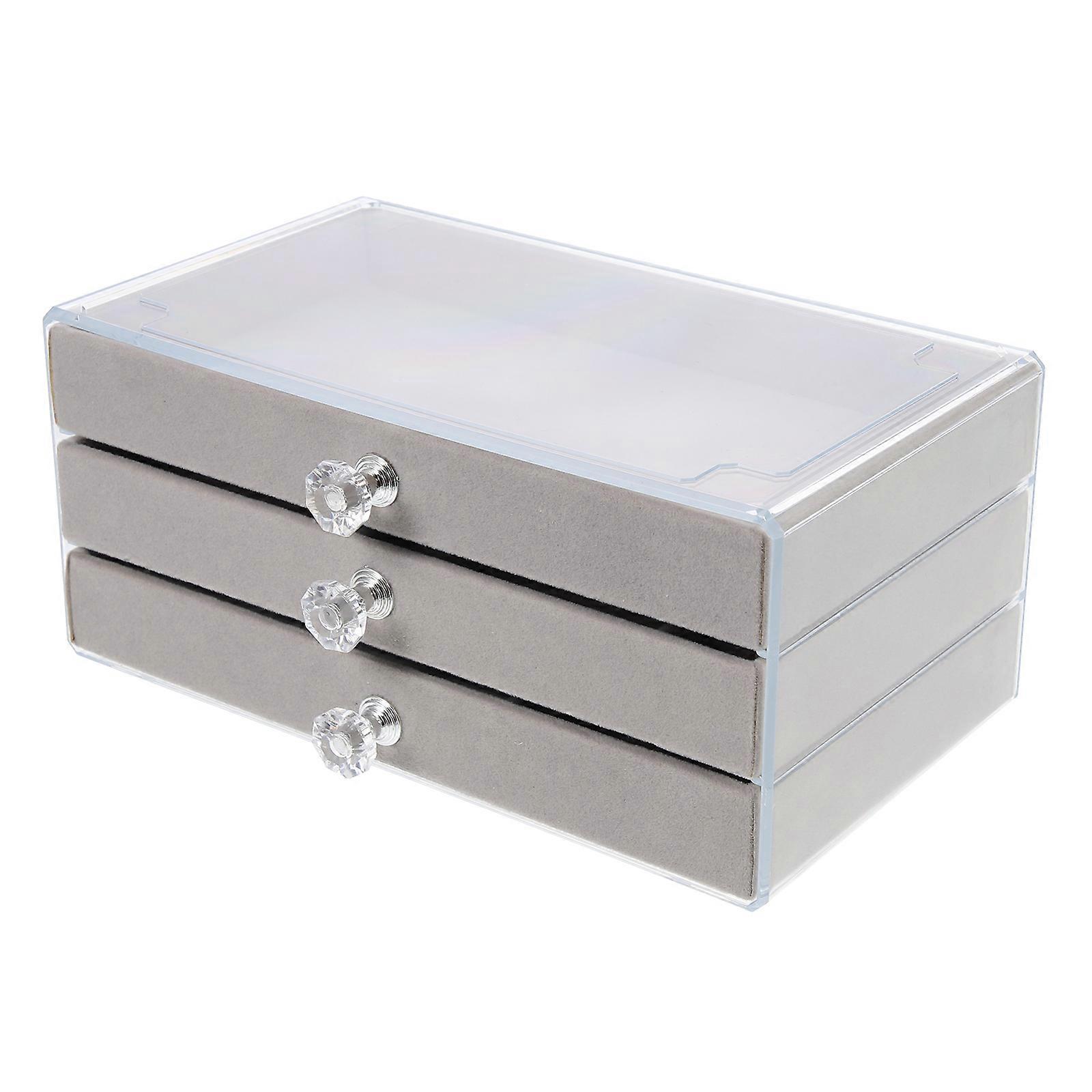 Elegant Beige Jewelry Storage Box with ABS Material for Home Use and Multi-functionality 6.5 Inches