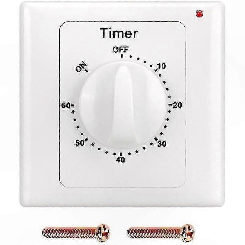 220V Pump Timer Switch with Mechanical Countdown and Electronic Control - 60 Minute Socket Timer
