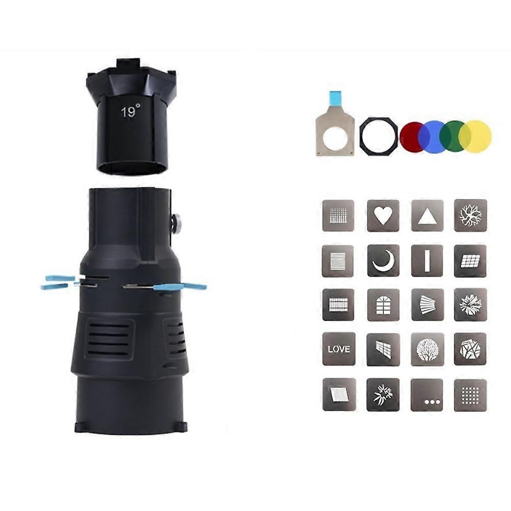 Conical Snoot for Bowens Mount, Photography Light Modifier With Built-In Geometric Gobo Filter, 19-Degree Beam