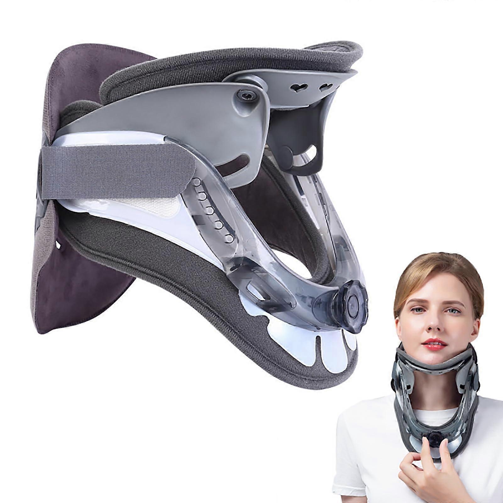 Adjustable Neck Brace with Large Open Design, Tightness and Height Adjustment, for Relieving Pain