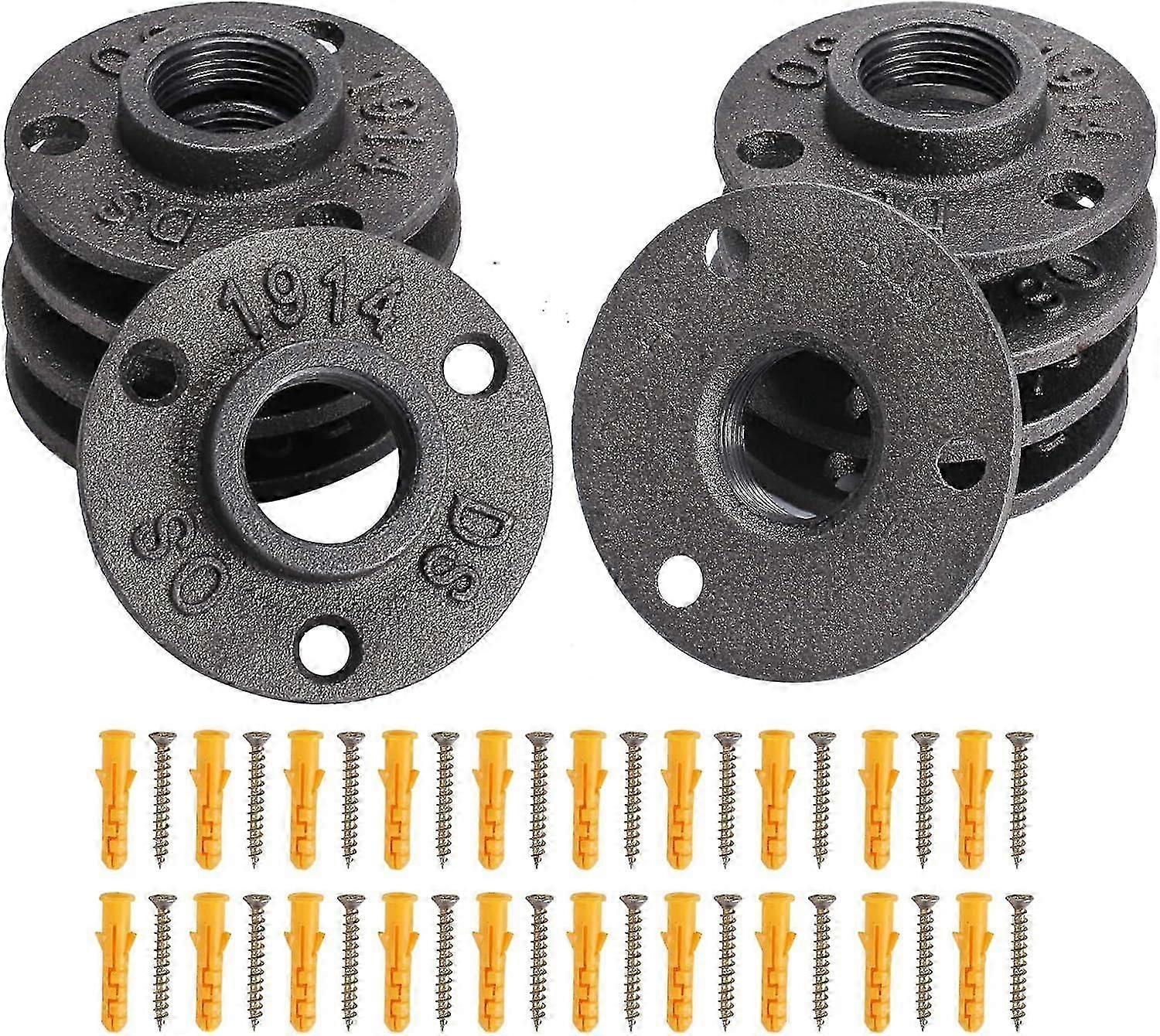 10 τεμ 3/4' BSP βιδωτή φλάντζα 3 φλάντζα σωλήνων οπών με βίδες Ελατό χυτοσίδηρο φλάντζα σωλήνων βρύσης Διακόσμηση χειροτεχνίας πατωμάτων ραφιών τοίχων