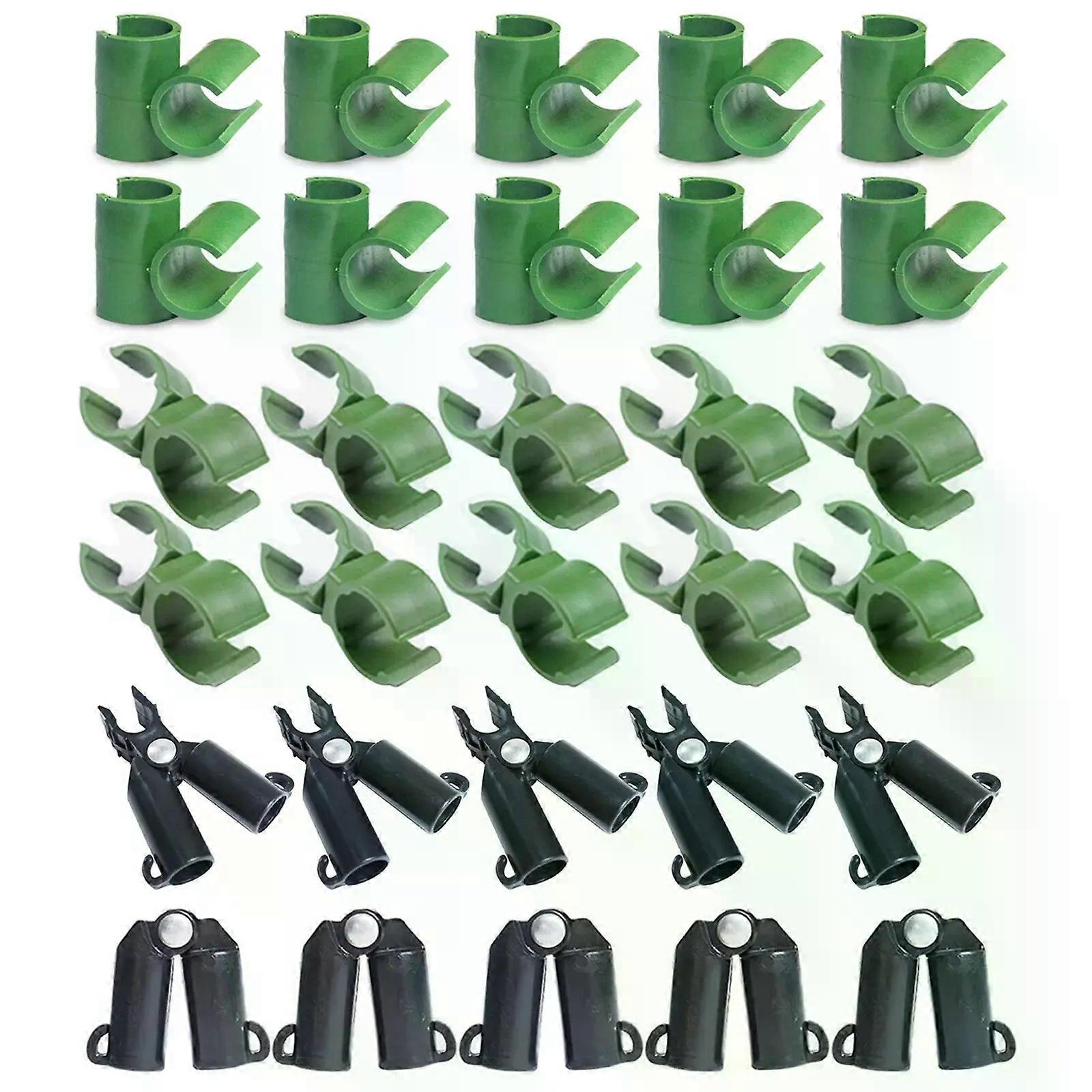 30Pcs Type A Handle Climbing Plant Frame Set Pile Fastening Connectors Connecting Cross Buckle Joint Fasteners Plastic Garden Tools