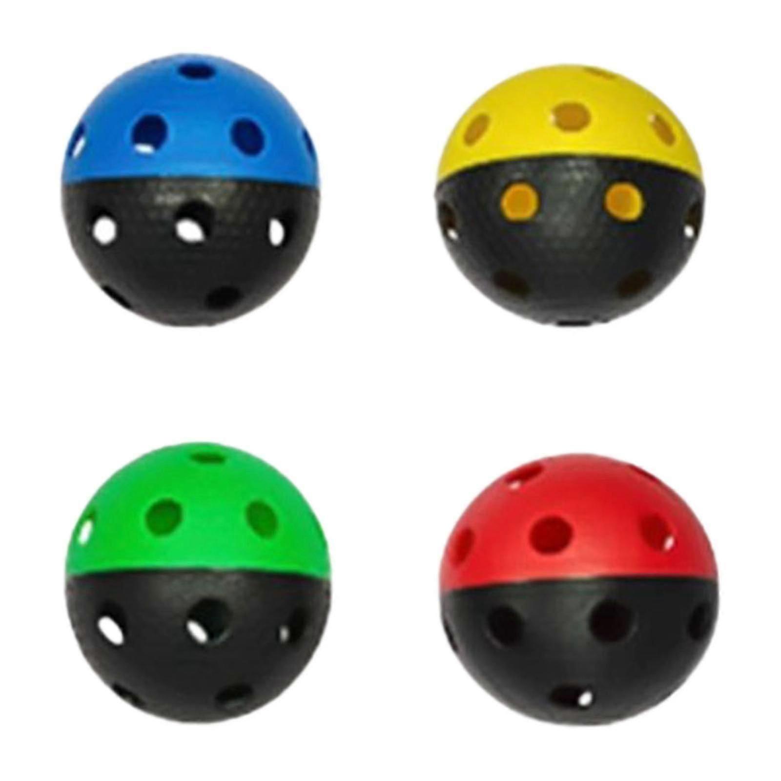 4x μπάλες Floorball Unihockey μπάλες φορητές 26 τρύπες Floorballs Ανταγωνισμού μπάλες για το παιχνίδι Αθλητικοί επαγγελματίες Γυμναστήριο Αρχάριοι