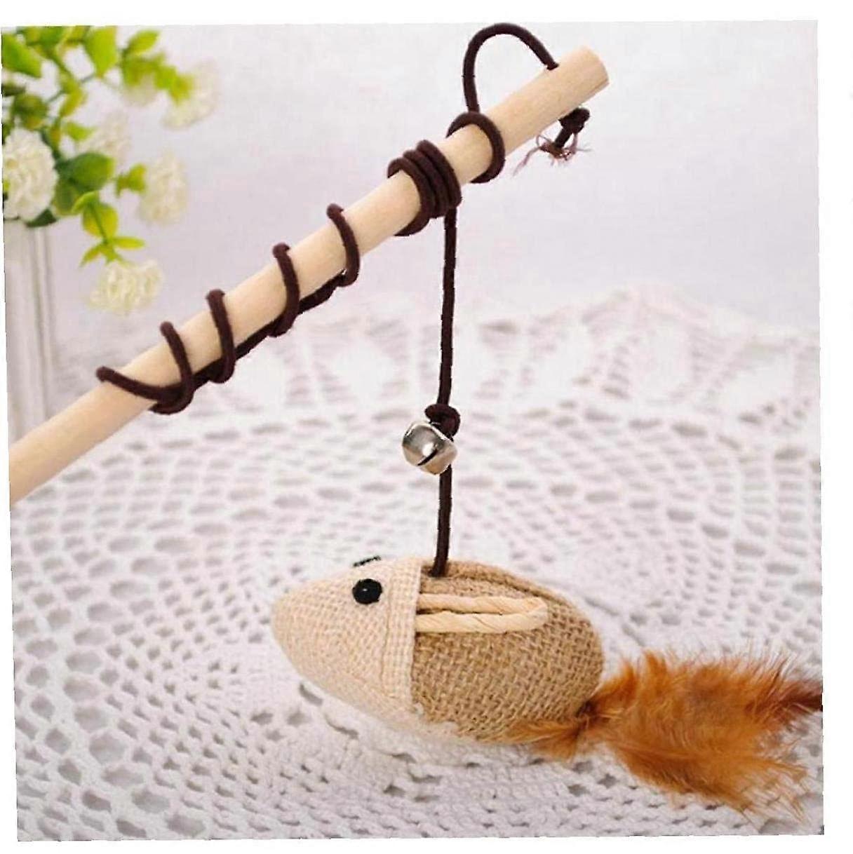 Cat Toy Bell for Kittens - Interactive Teaser Stick with Mouse Ball for Playtime, Lightweight and Durable Design